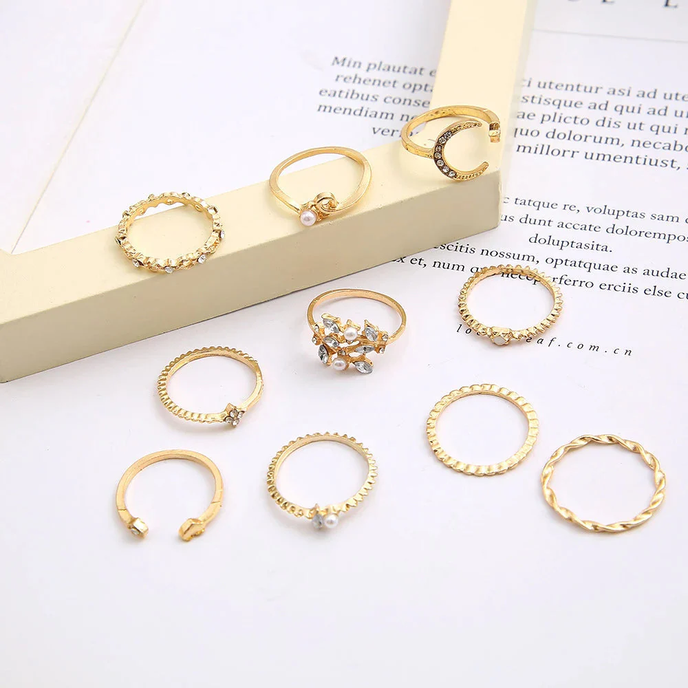 10er-Pack böhmische Silber- und vergoldete Ringe - Image 4