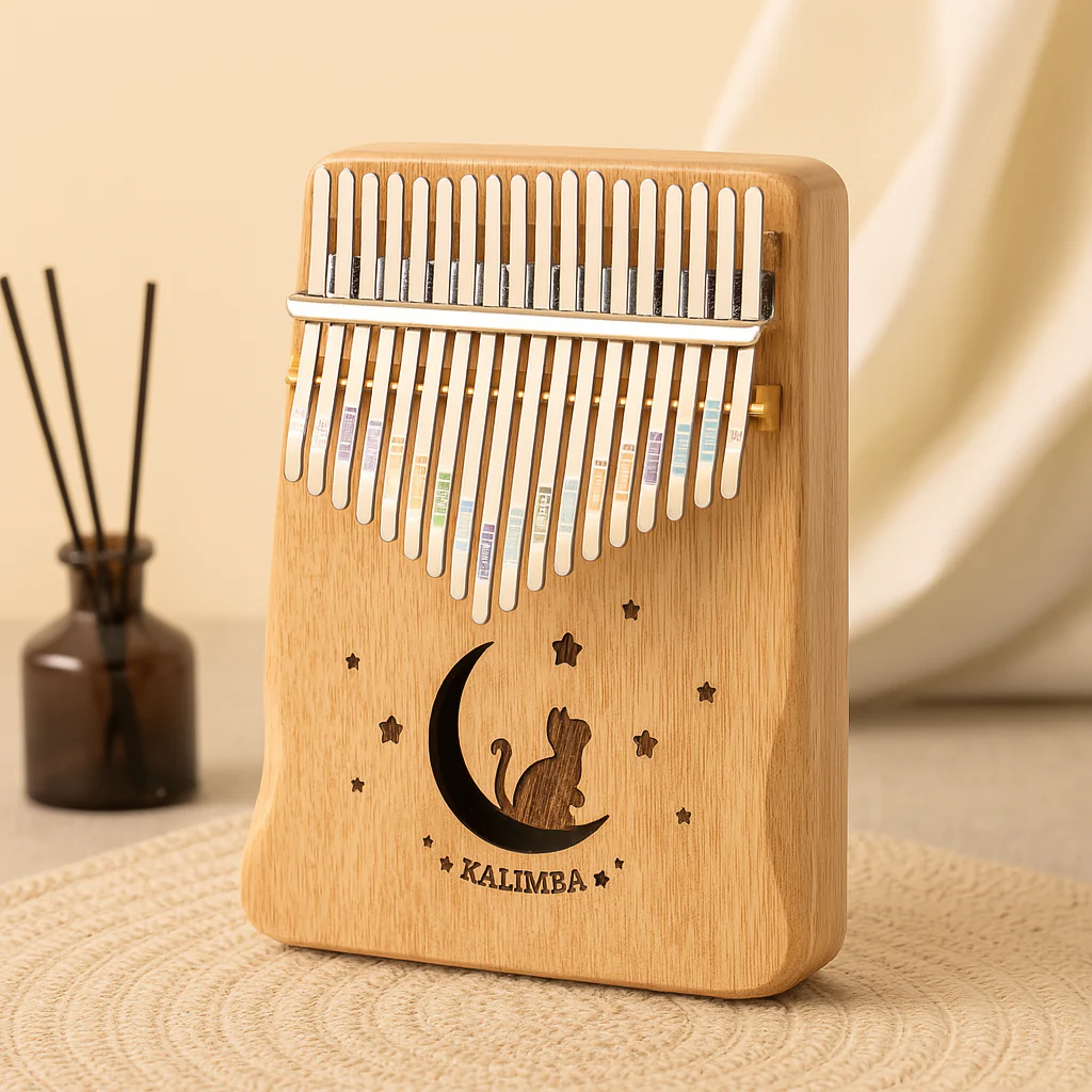17-Tasten Kalimba Daumenklavier – Holzinstrument für Anfänger mit Notenheft - Image 3