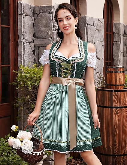 3-teiliges Dirndlset mit Schürze & Bluse – Oktoberfest | Traditionelles Trachtenkleid für festliche Anlässe - Image 2