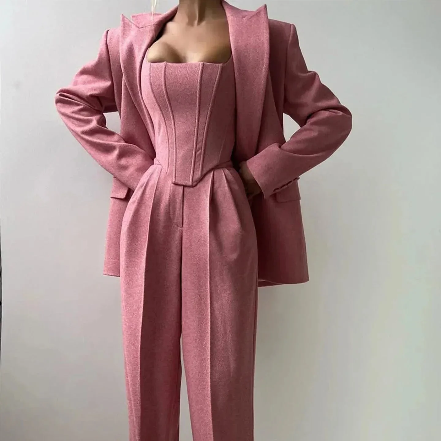 Vera | Damen 3-Teiliges Tailliertes Set Oberteil Rock Blazer – Business Set 2026 - Image 13