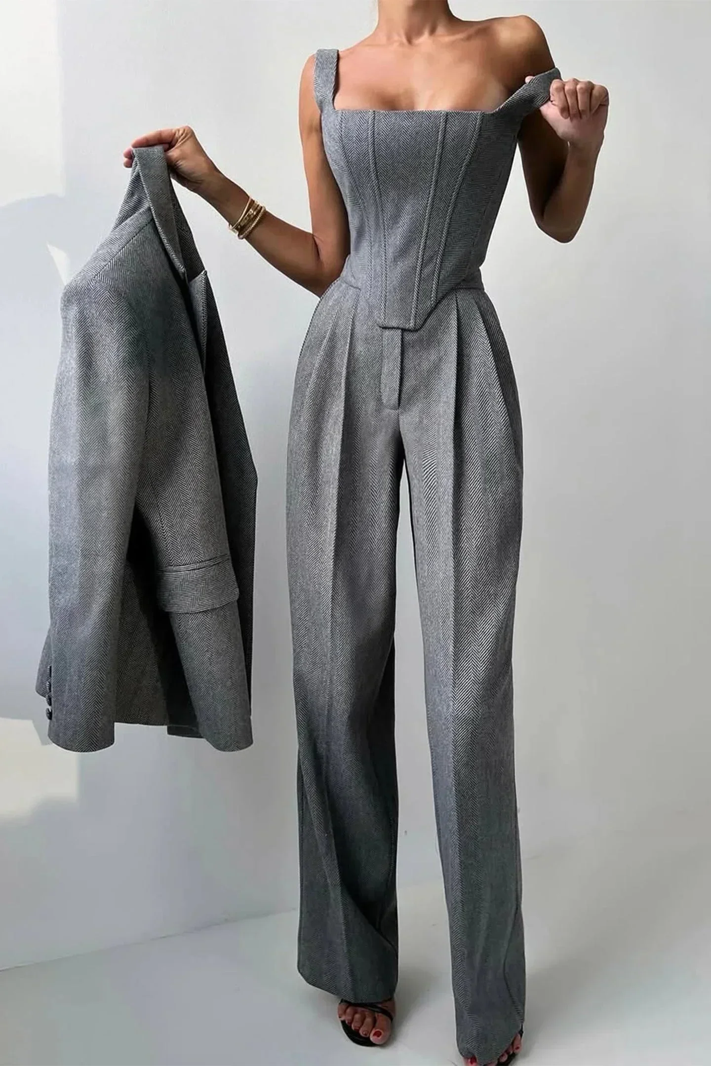 Vera | Damen 3-Teiliges Tailliertes Set Oberteil Rock Blazer – Business Set 2026 - Image 6