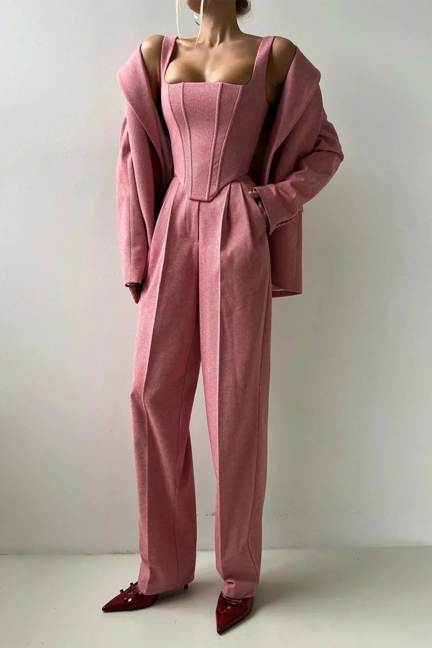Vera | Damen 3-Teiliges Tailliertes Set Oberteil Rock Blazer – Business Set 2026 - Image 7