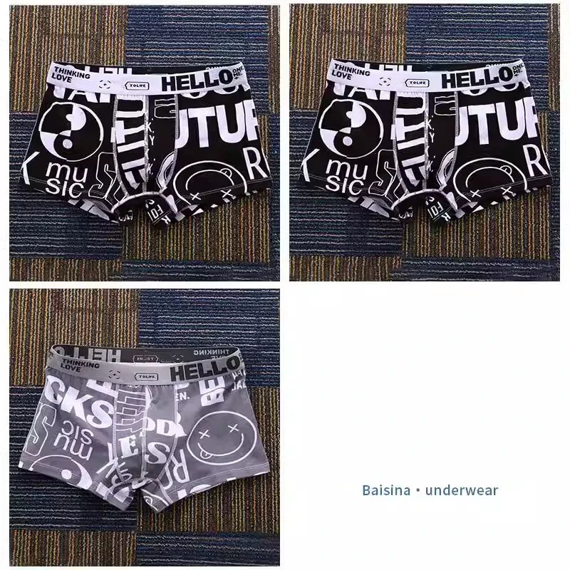 3Stück Bequeme bedruckte Herrenunterwäsche Boxershorts - Image 11