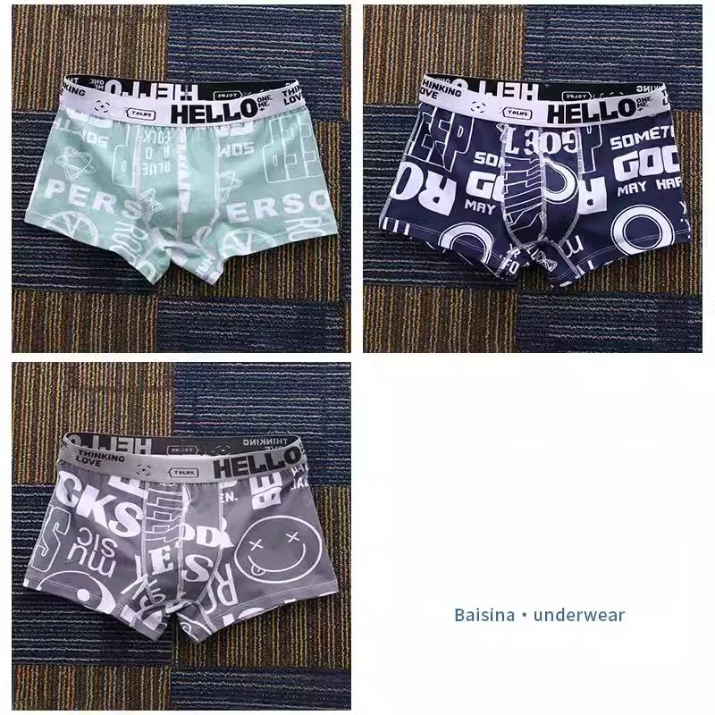 3Stück Bequeme bedruckte Herrenunterwäsche Boxershorts - Image 8