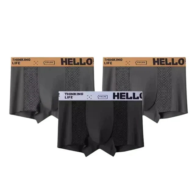 3Stück Herren Unterwäsche Atmungsaktive Mesh Unterhosen - Image 6