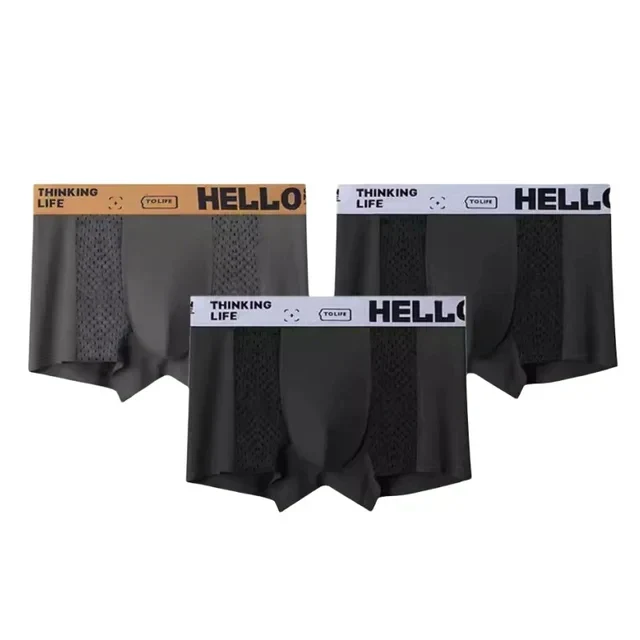 3Stück Herren Unterwäsche Atmungsaktive Mesh Unterhosen - Image 7