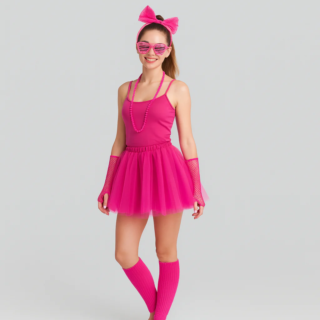 80er Jahre Damen Kostümset – Retro 6-teiliges Outfit für Party & Halloween - Image 5