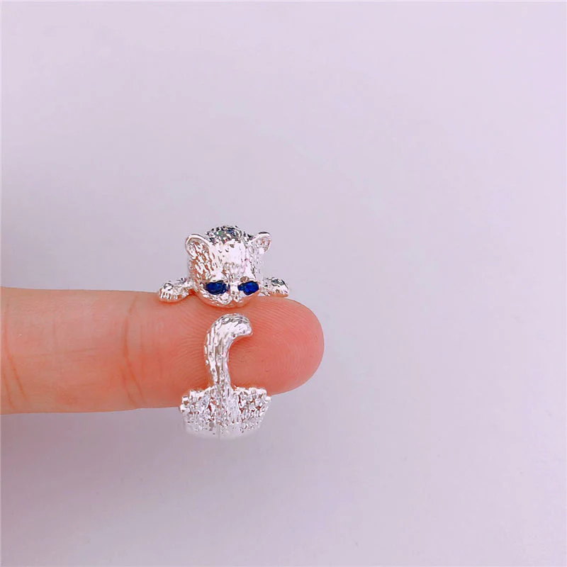 925 Sterling Silber Verstellbarer Kitty Ring - Image 3