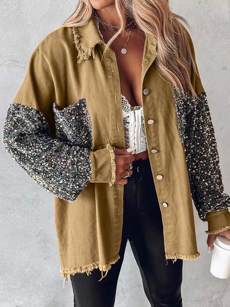 Aadhya – jeansjacke mit kontrastierenden pailletten - Image 5
