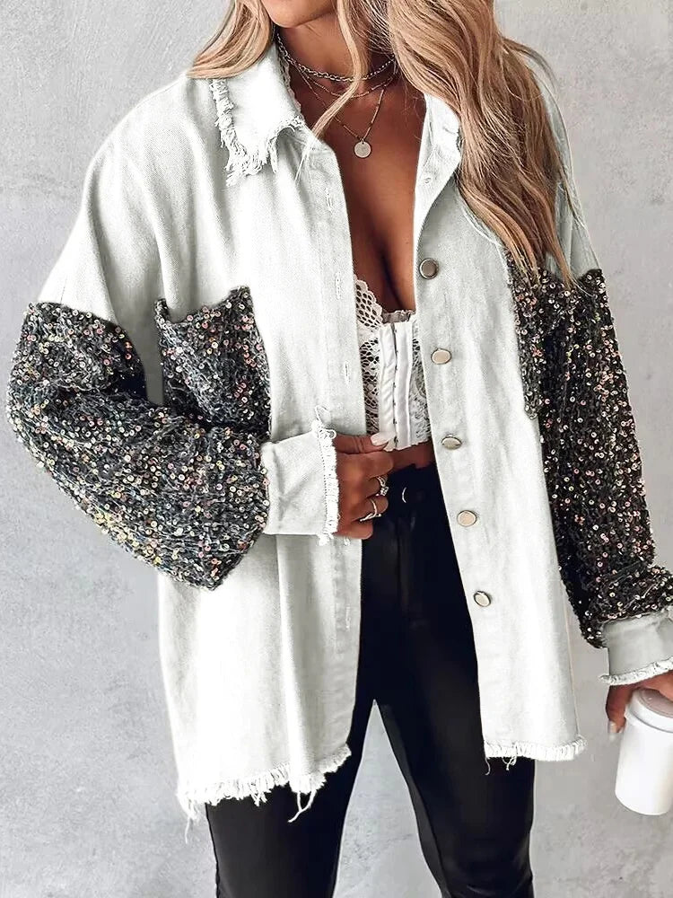 Aadhya – jeansjacke mit kontrastierenden pailletten - Image 7