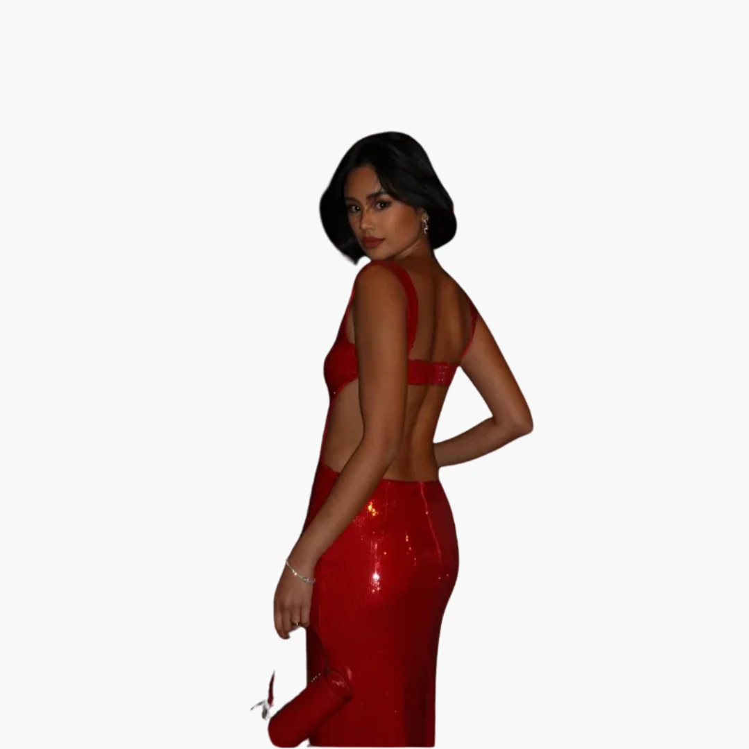 Abendkleid für Frauen - Glamouröses Pailletten Kleid - Image 7