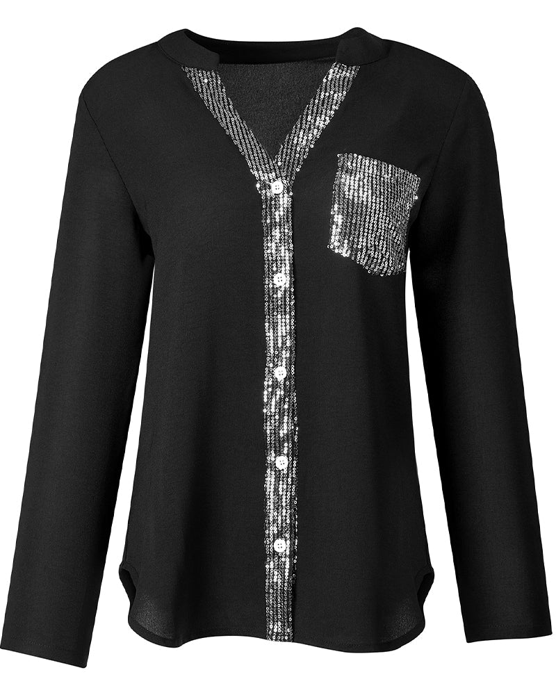 Ada | Legere Bluse mit Paillettenknöpfen - Image 12