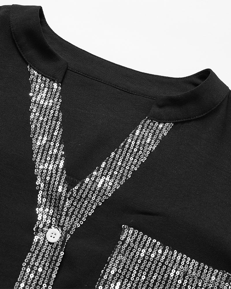 Ada | Legere Bluse mit Paillettenknöpfen - Image 14