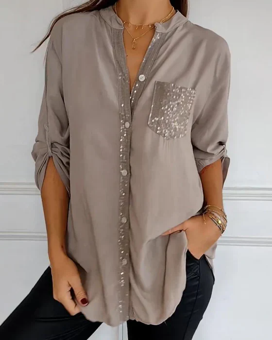 Ada | Legere Bluse mit Paillettenknöpfen - Image 25