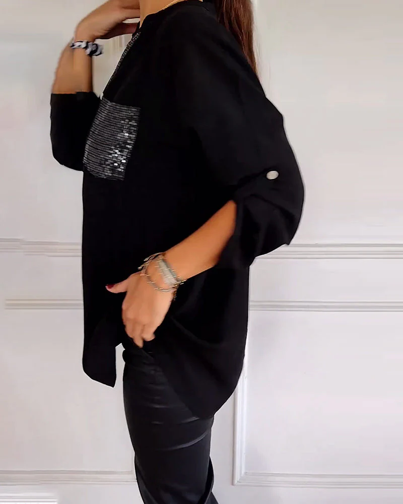 Ada | Legere Bluse mit Paillettenknöpfen - Image 4