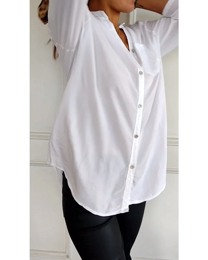 Ada | Legere Bluse mit Paillettenknöpfen - Image 6