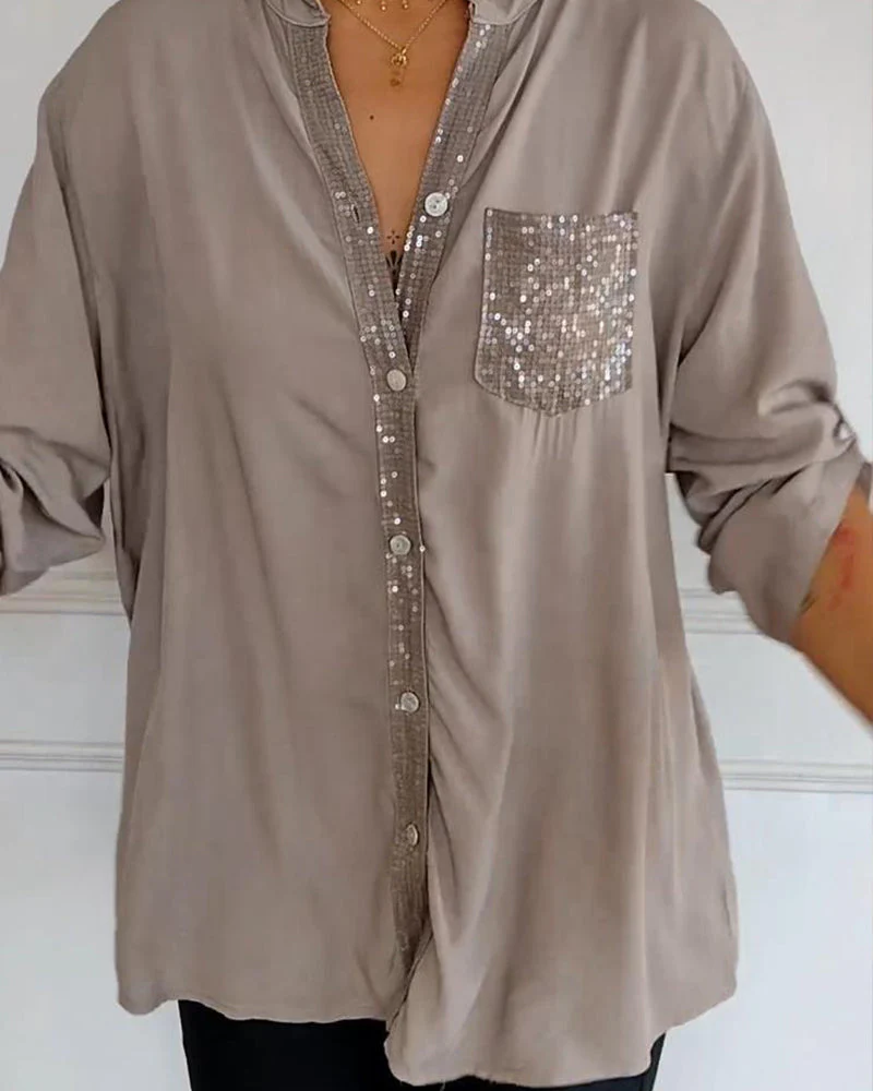 Ada | Legere Bluse mit Paillettenknöpfen - Image 8