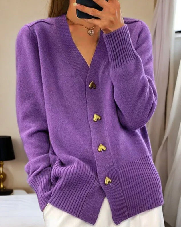 Adèle | Elegante Strickjacke mit Herzknöpfen - Image 3