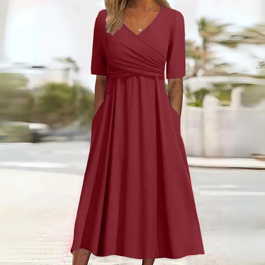 Adrianna | Stilvolles & Bequemes Wickelkleid mit kurzen Ärmeln - Image 2