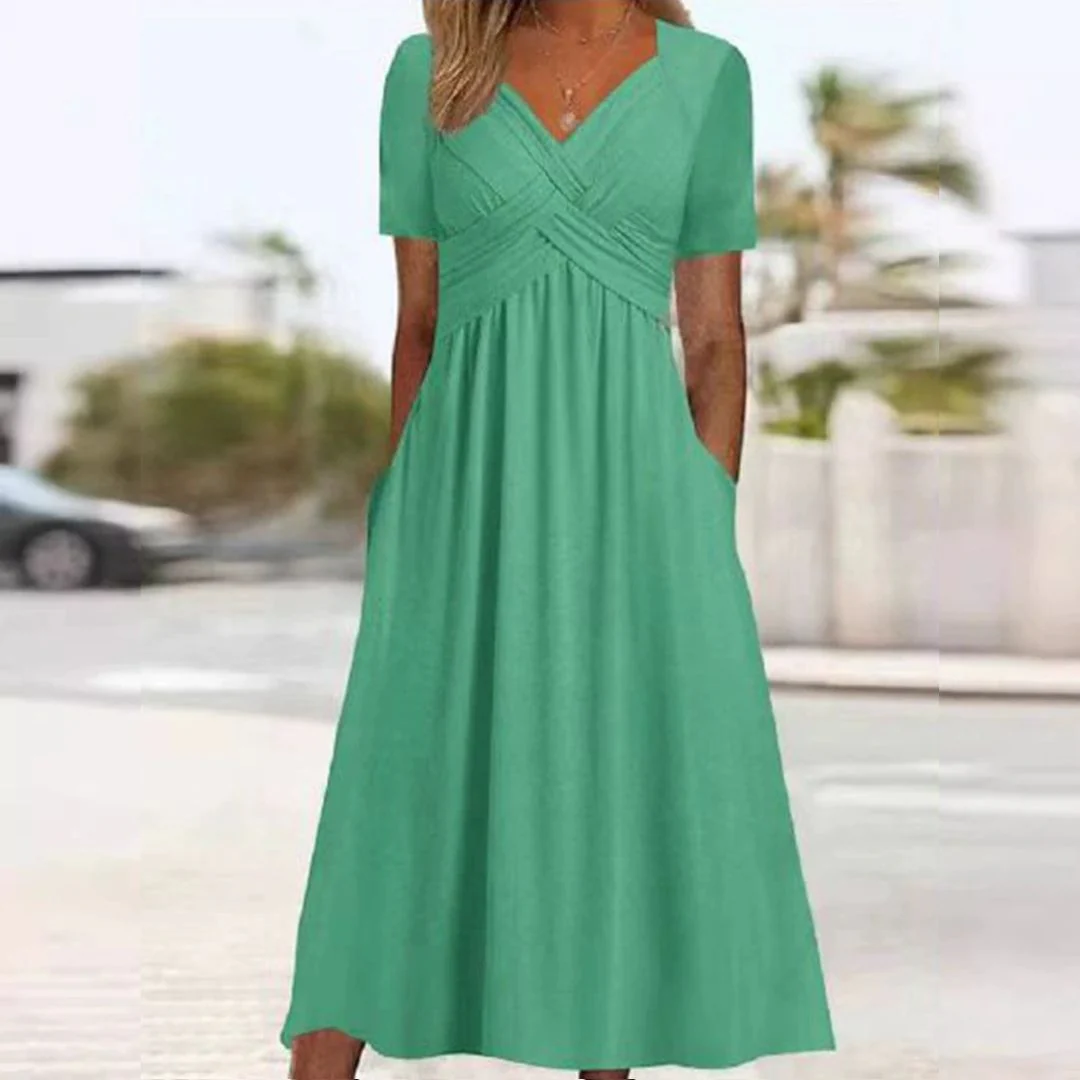 Adrianna | Stilvolles & Bequemes Wickelkleid mit kurzen Ärmeln - Image 4