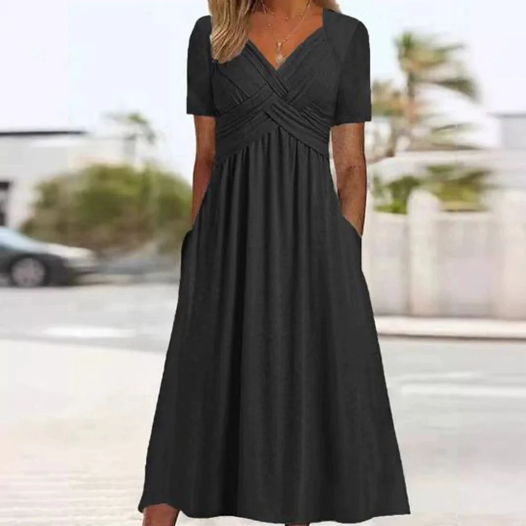 Adrianna | Stilvolles & Bequemes Wickelkleid mit kurzen Ärmeln - Image 5