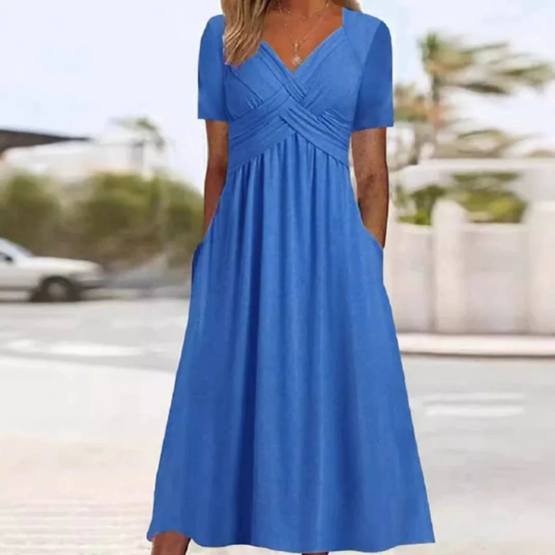 Adrianna | Stilvolles & Bequemes Wickelkleid mit kurzen Ärmeln - Image 6