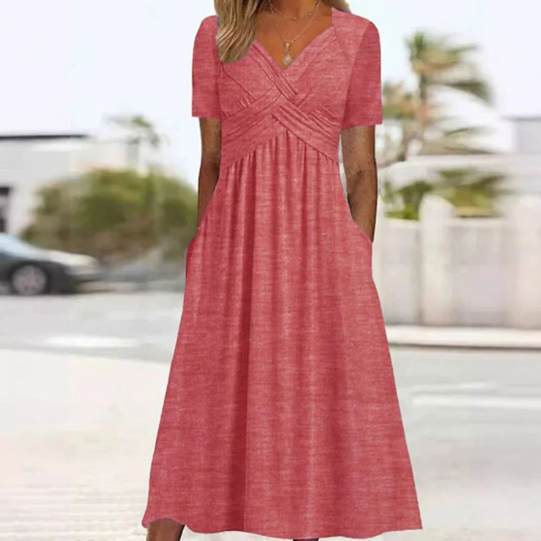 Adrianna | Stilvolles & Bequemes Wickelkleid mit kurzen Ärmeln - Image 7