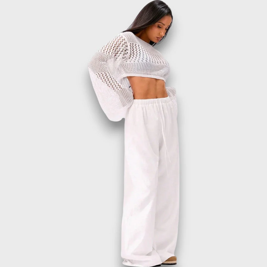 Aerine – Fließende Hose mit hoher Taille - Image 4