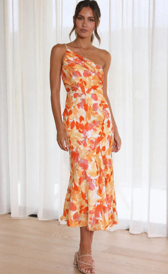 Aeris | Langes Asymmetrisches Kleid mit Blumenmuster - Image 5