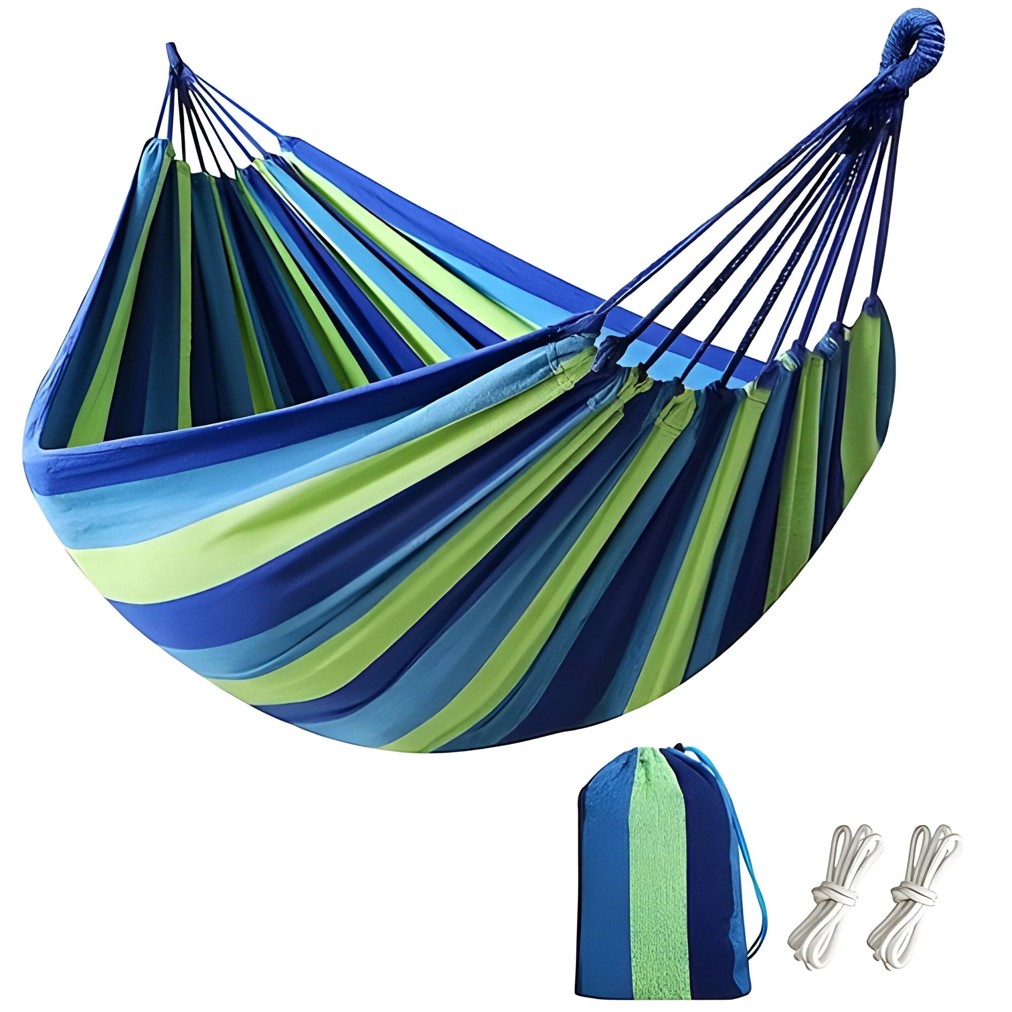 AeroNest – Gestreiftes Hängemattengestell mit atmungsaktivem Open-Weave-Muster