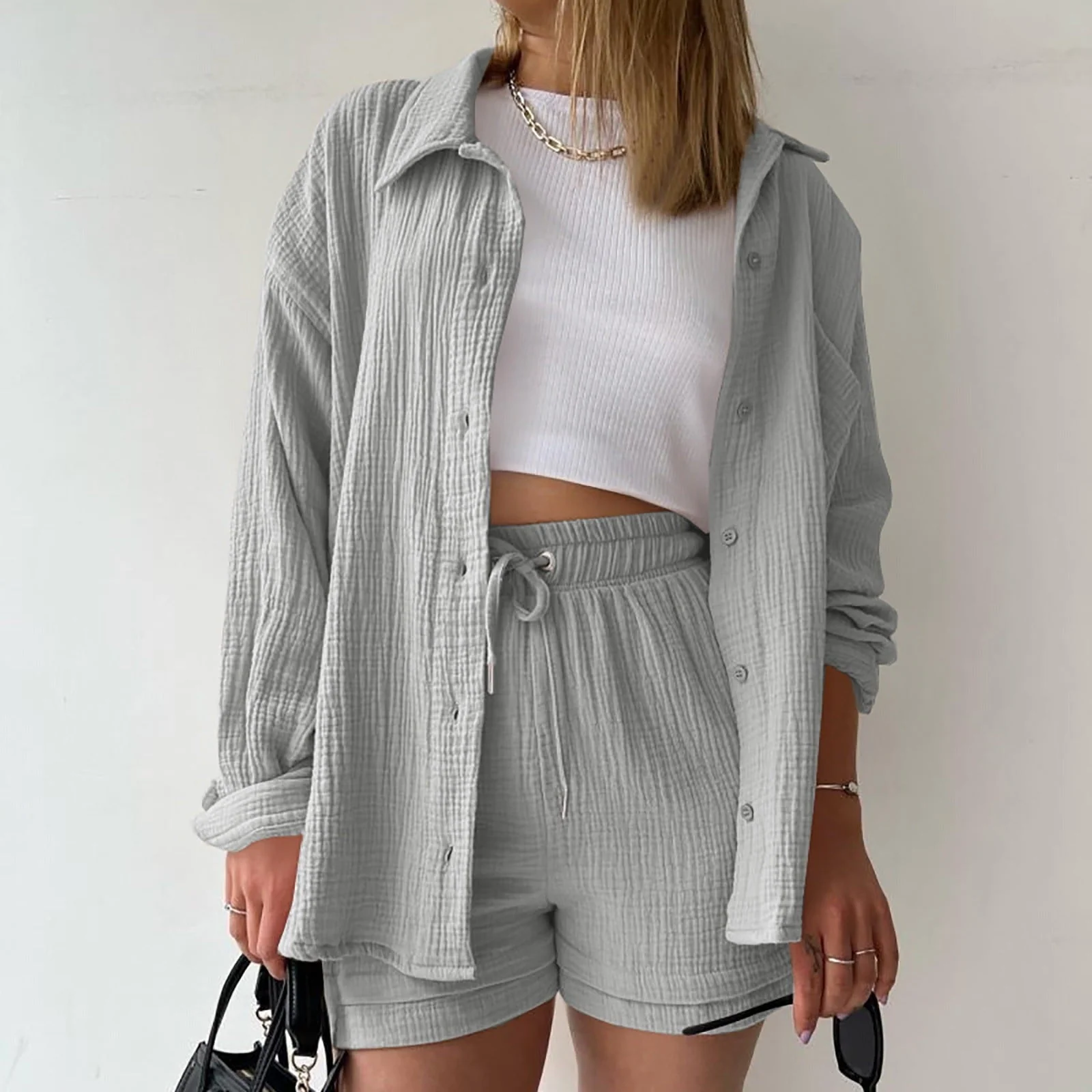 AGATHE - WEITES SHIRT UND SHORTS SET - Image 5
