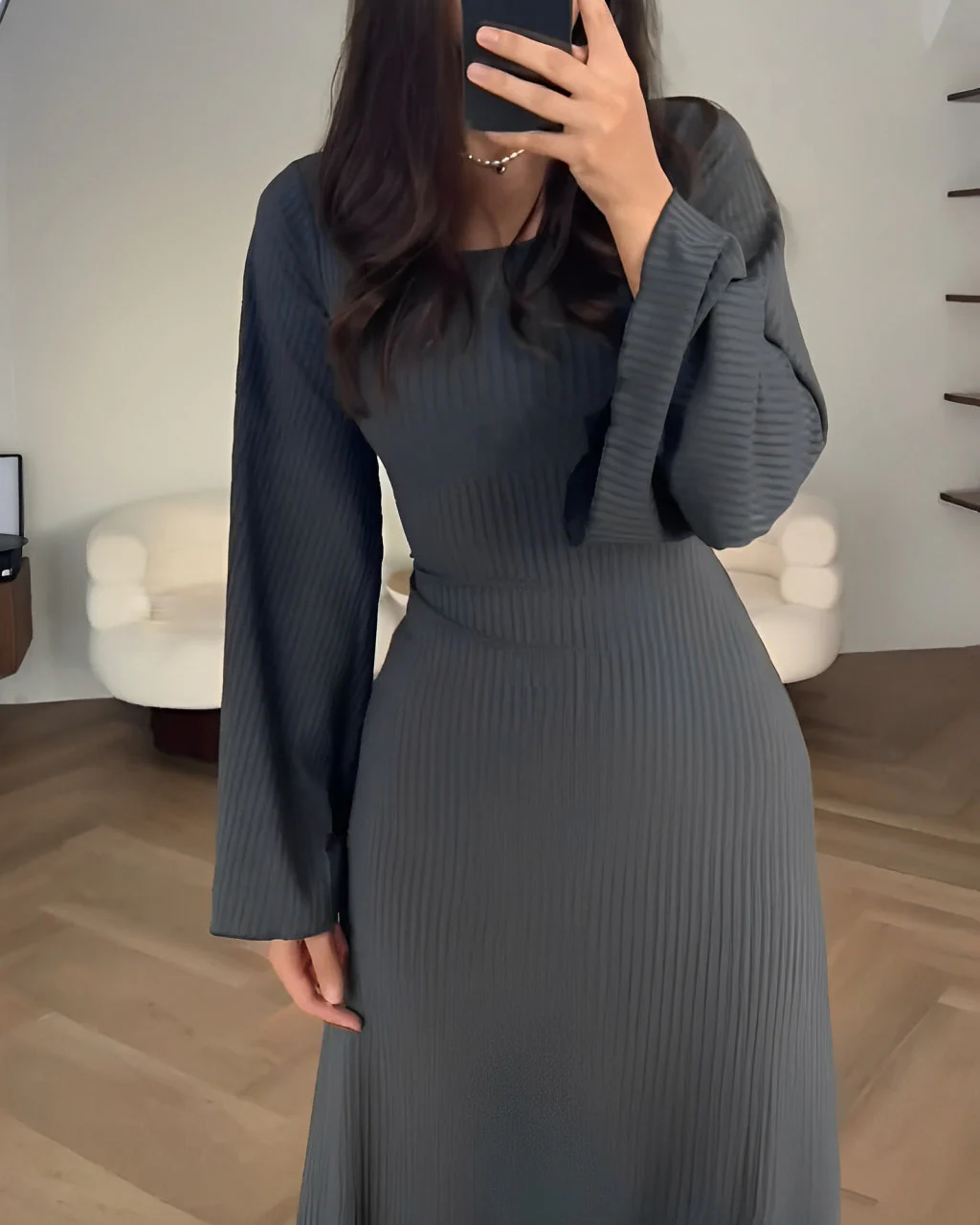 Aiah - Elegante Strick-Maxi-Kleid - Image 3