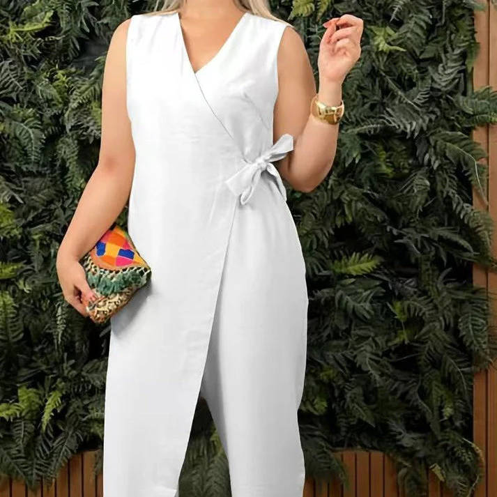 AIMEE - ÄRMELLOSER WICKEL-JUMPSUIT MIT SCHLEIFE - Image 4