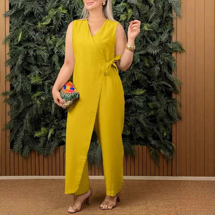 AIMEE - ÄRMELLOSER WICKEL-JUMPSUIT MIT SCHLEIFE - Image 5