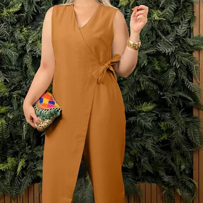 AIMEE - ÄRMELLOSER WICKEL-JUMPSUIT MIT SCHLEIFE - Image 7