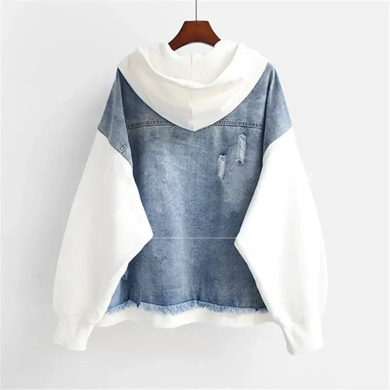 ALESSIA - OVERSIZE-HOODIE MIT JEANSJACKE KOMBINIERT - Image 2