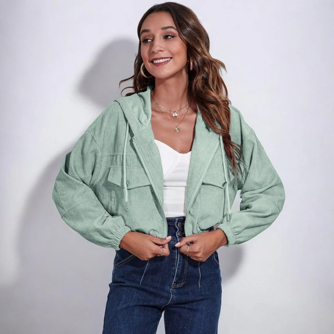 Aletta Gekürzter Cord-Hoodie