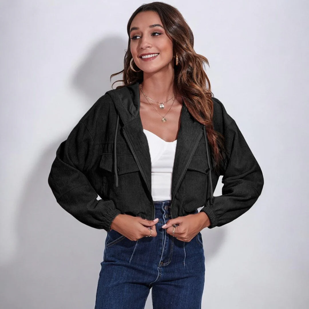 Aletta Gekürzter Cord-Hoodie - Image 2