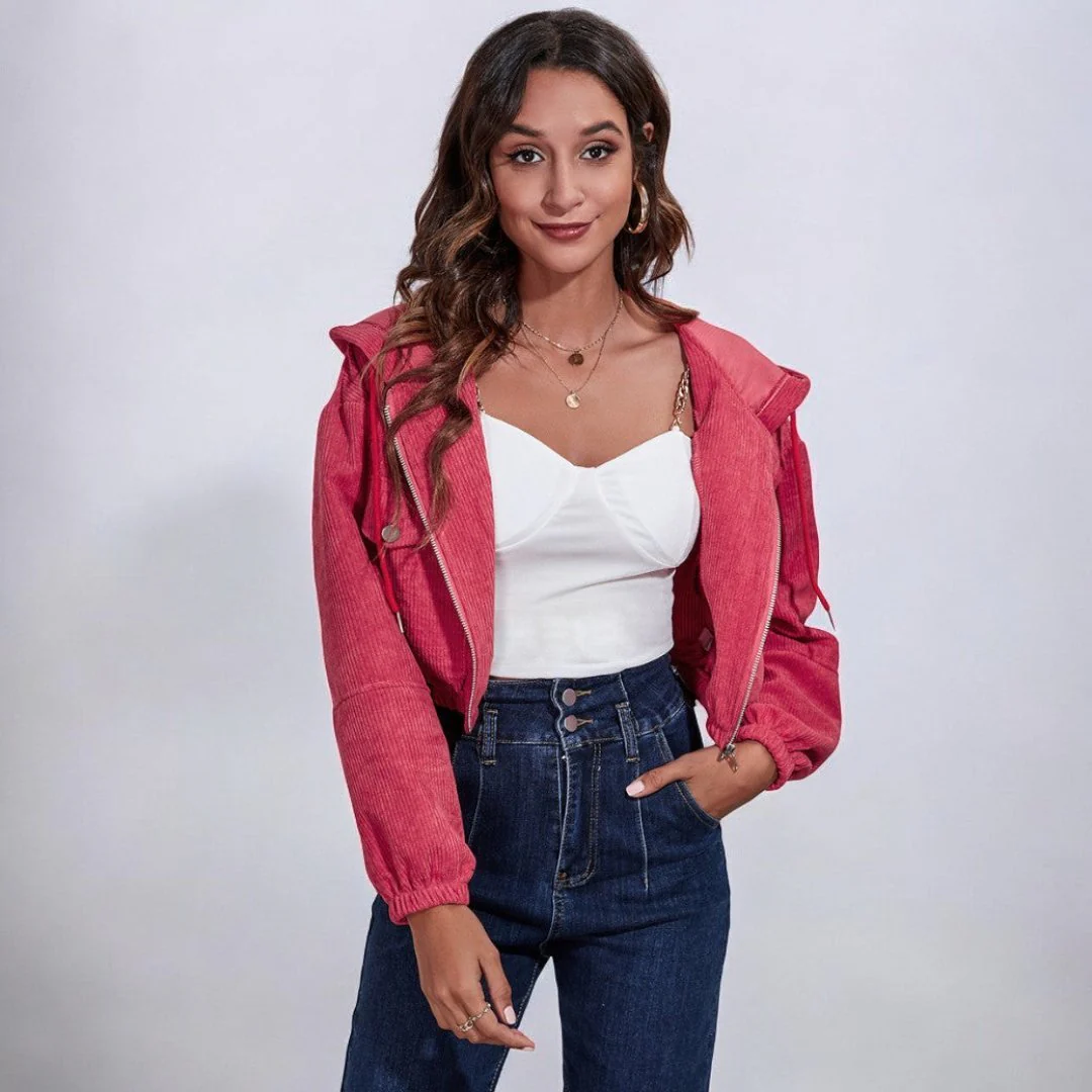 Aletta Gekürzter Cord-Hoodie - Image 3