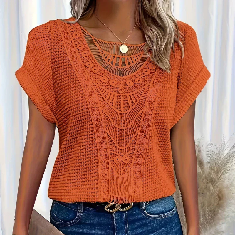 ALEYNA - SPITZENBLUSE MIT STRICKSTOFF - Image 4