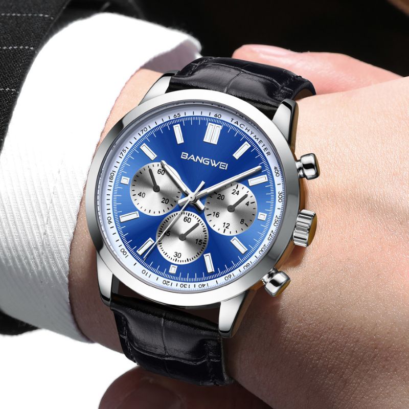 Alfred® | Militär Sport Casual Leder Quarz Uhr - Image 12