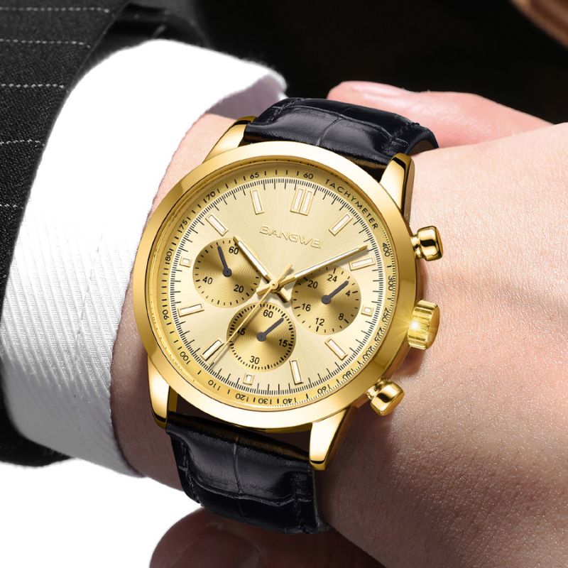 Alfred® | Militär Sport Casual Leder Quarz Uhr - Image 7