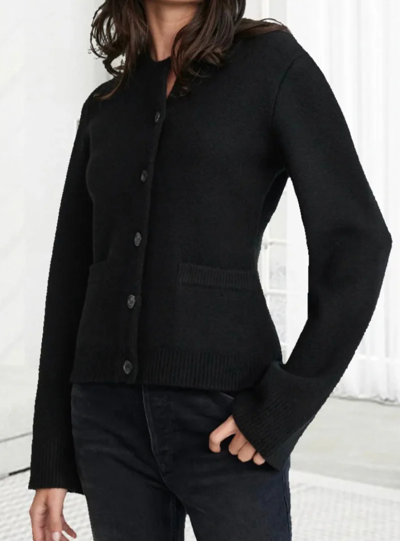 Alice Weiche Strickjacke mit Knöpfen und Muster - Image 4