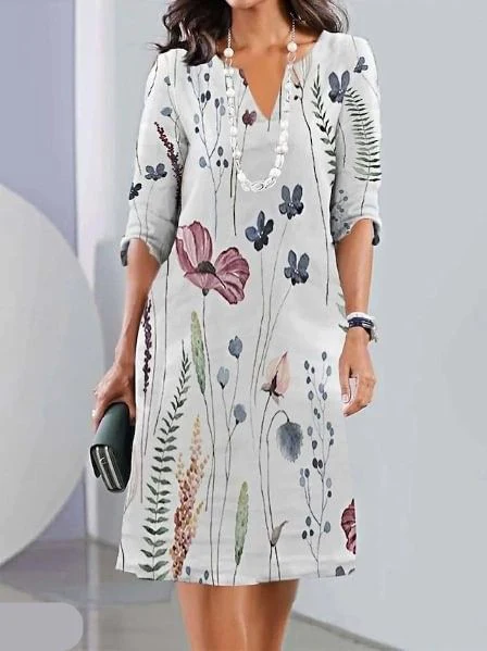 ALISA - FLIESSENDES KLEID MIT BLUMENMUSTER - Image 4