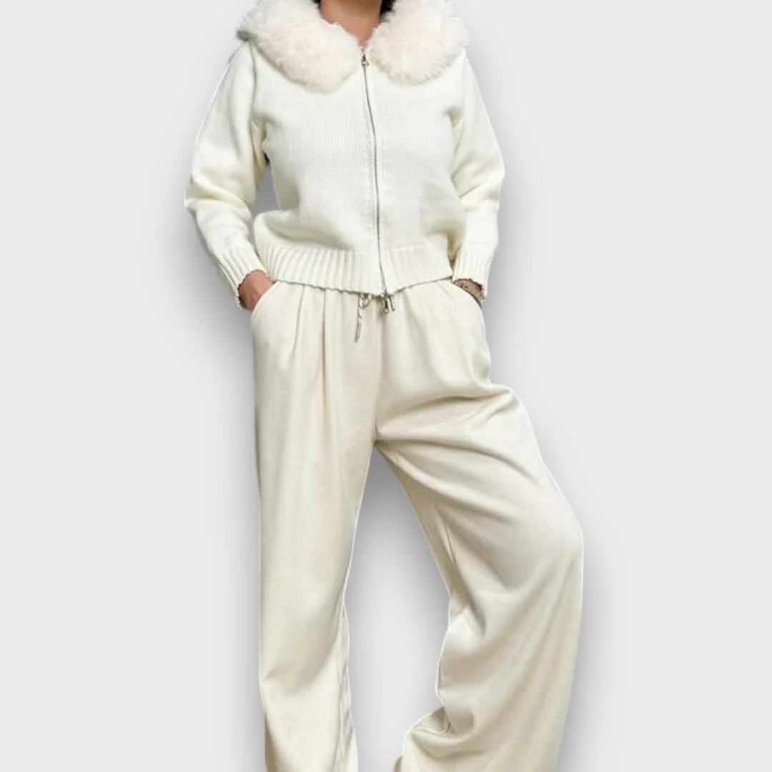 Alisanne – Strickjacke mit Reißverschluss und Faux-Fur-Kragen - Image 6