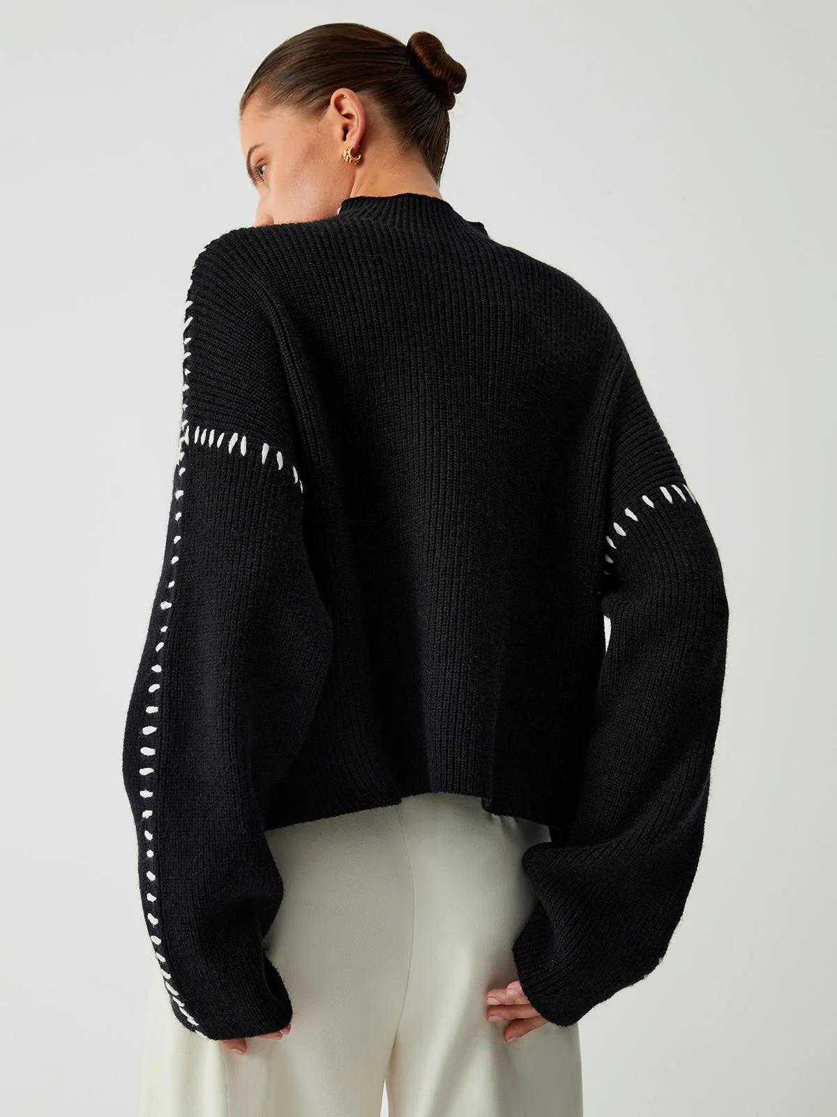 Alma | Oversize-Dolcevita-Pullover mit Piqué-Details - Image 5