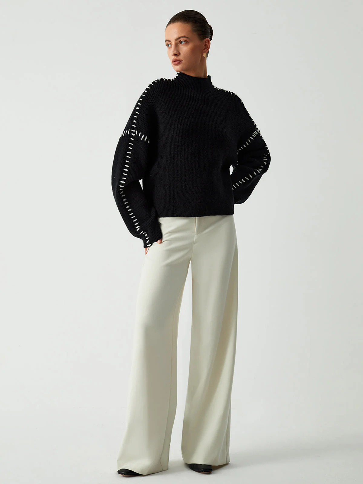 Alma | Oversize-Dolcevita-Pullover mit Piqué-Details - Image 6