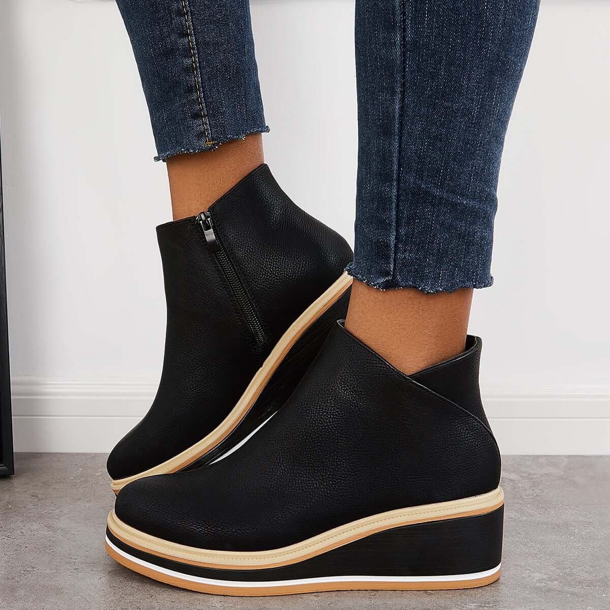 Alma | Reißverschluss Stiefelette mit modernem Plateau - Image 10