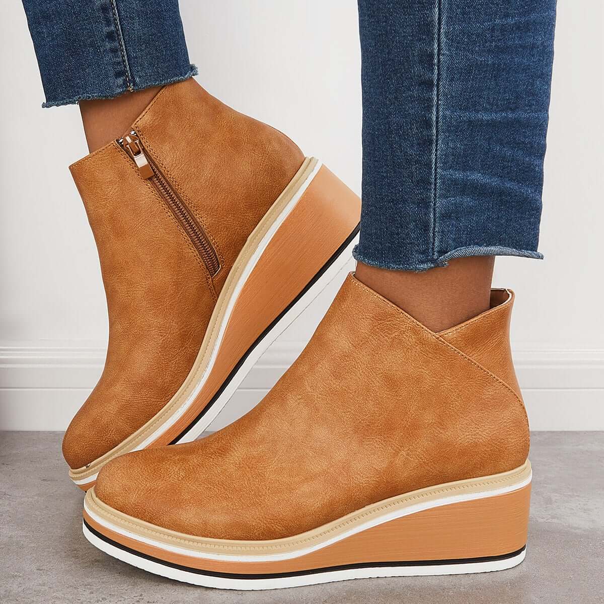 Alma | Reißverschluss Stiefelette mit modernem Plateau - Image 12