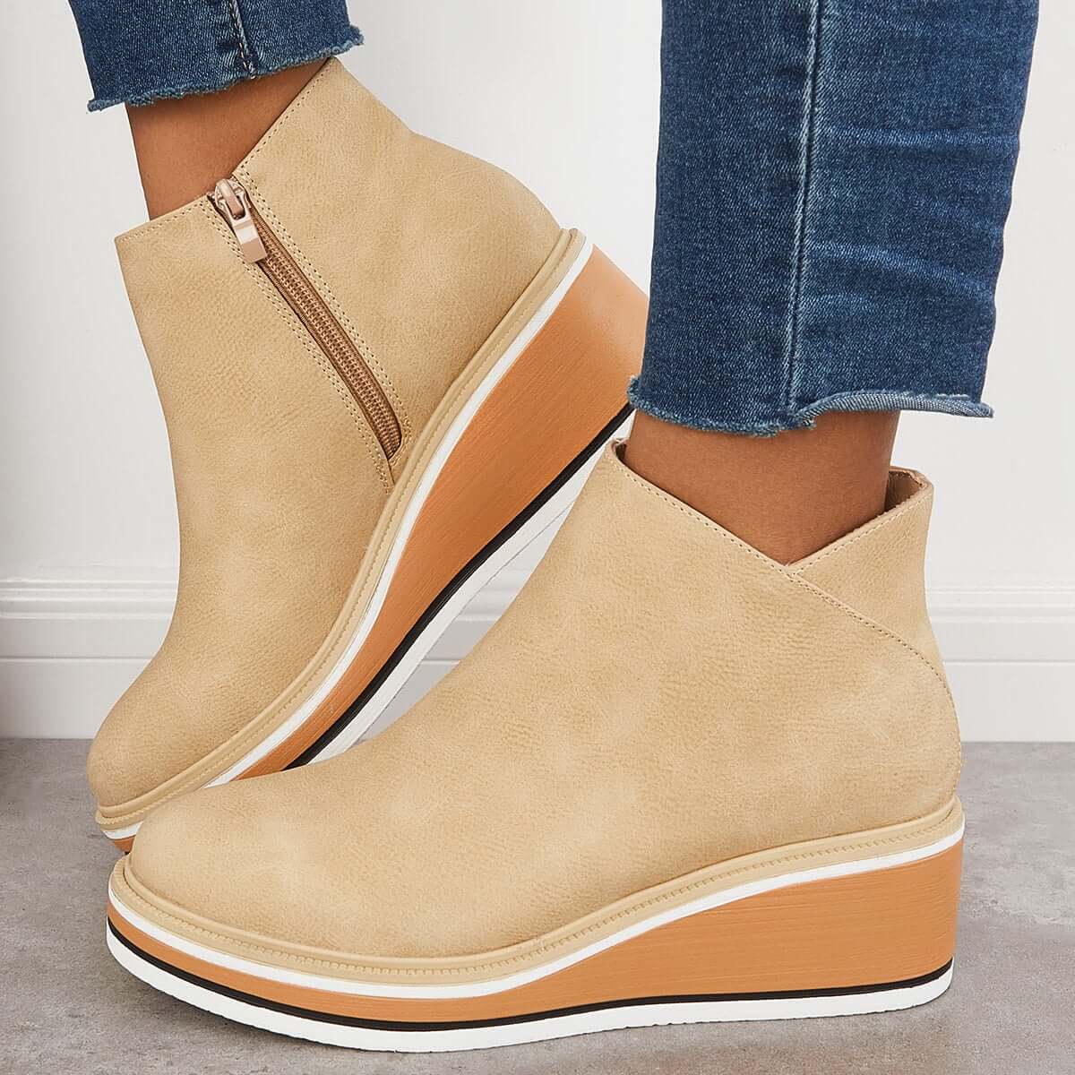 Alma | Reißverschluss Stiefelette mit modernem Plateau - Image 13